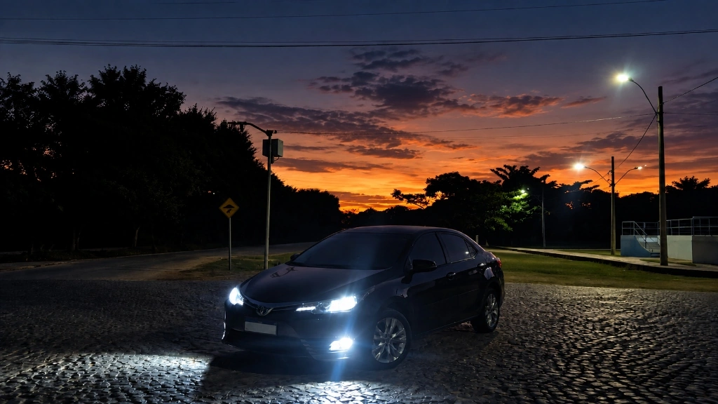 Depois: Farol com LED instalado e regulado